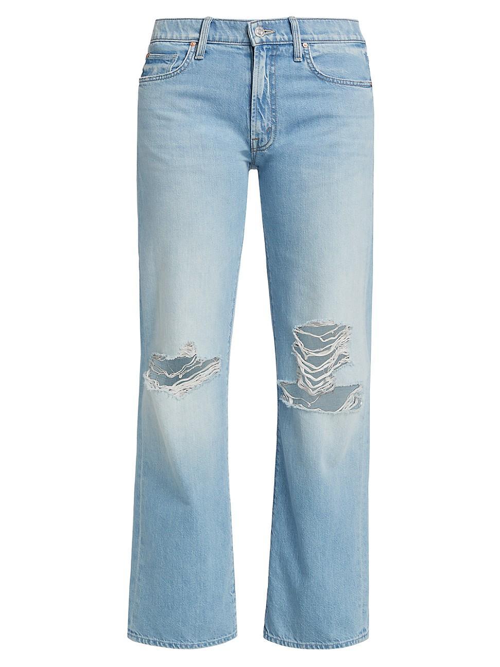 Womens The Rambler Flood Mid-Rise Distressed Jeans Product Image