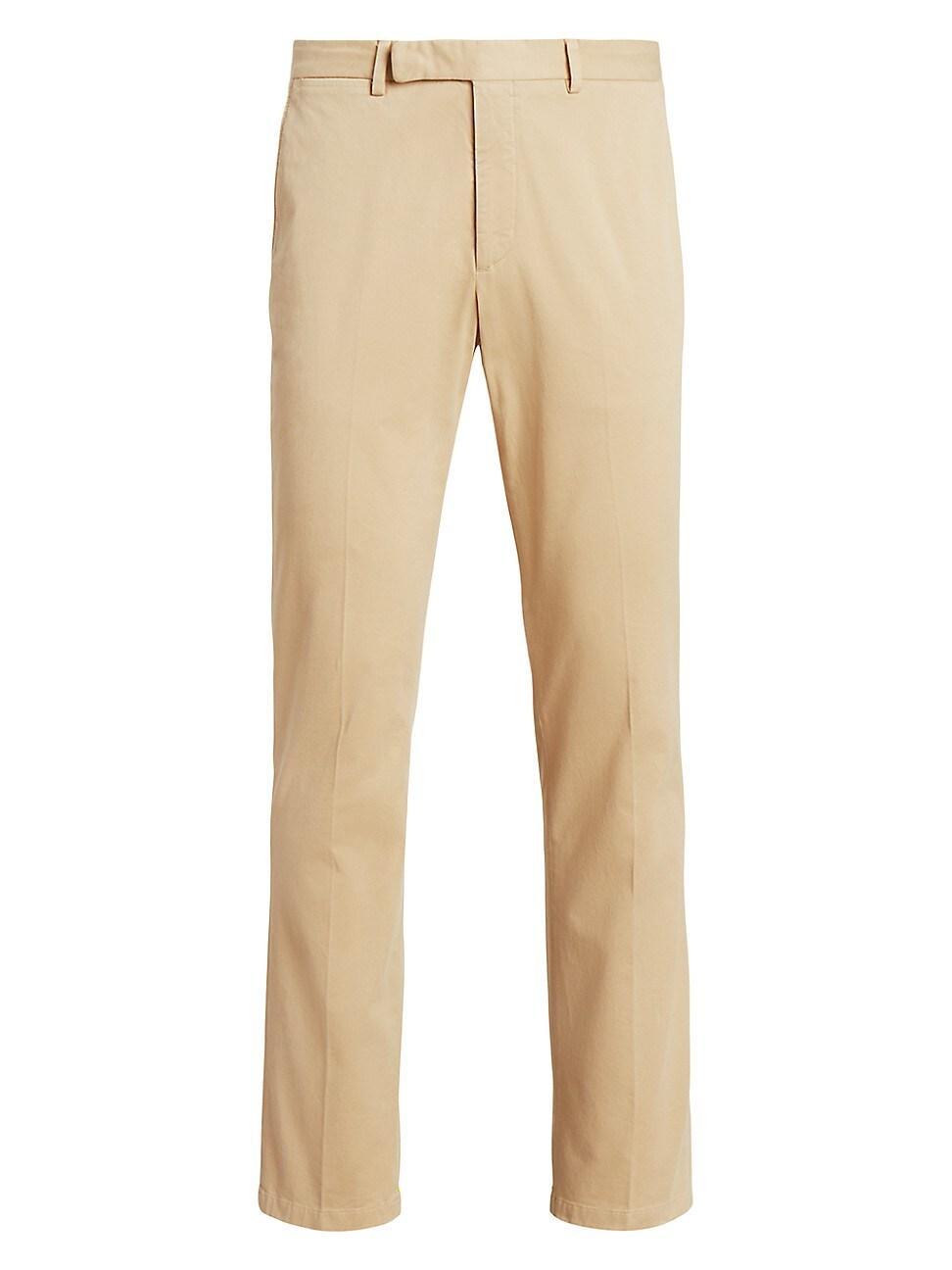 Mens Flat-Front Chino Trousers Product Image