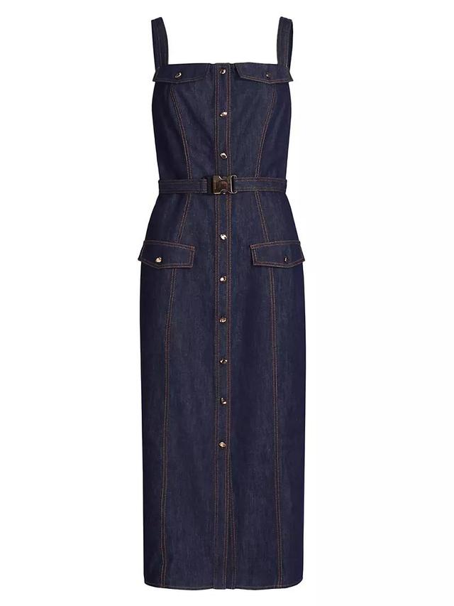 Shea Denim Button-Front Midi-Dress Product Image