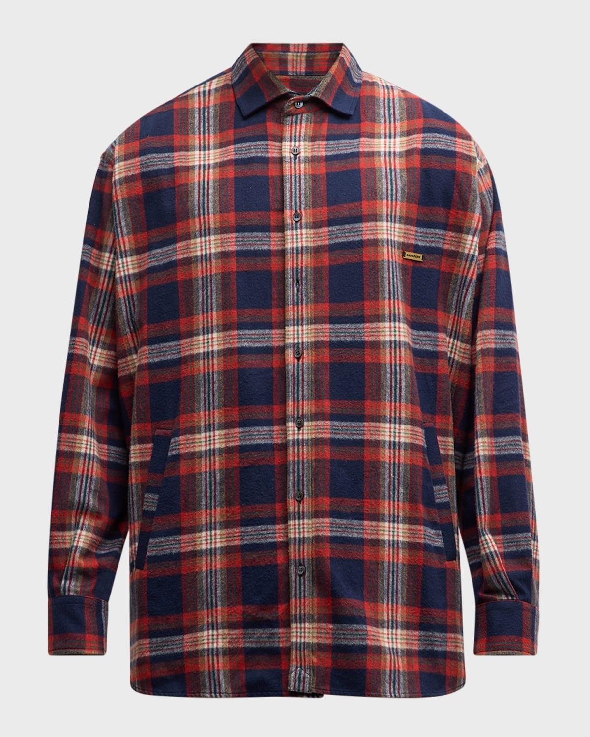 Men's Damon Cotton Check Casual Button-Down Shirt Product Image