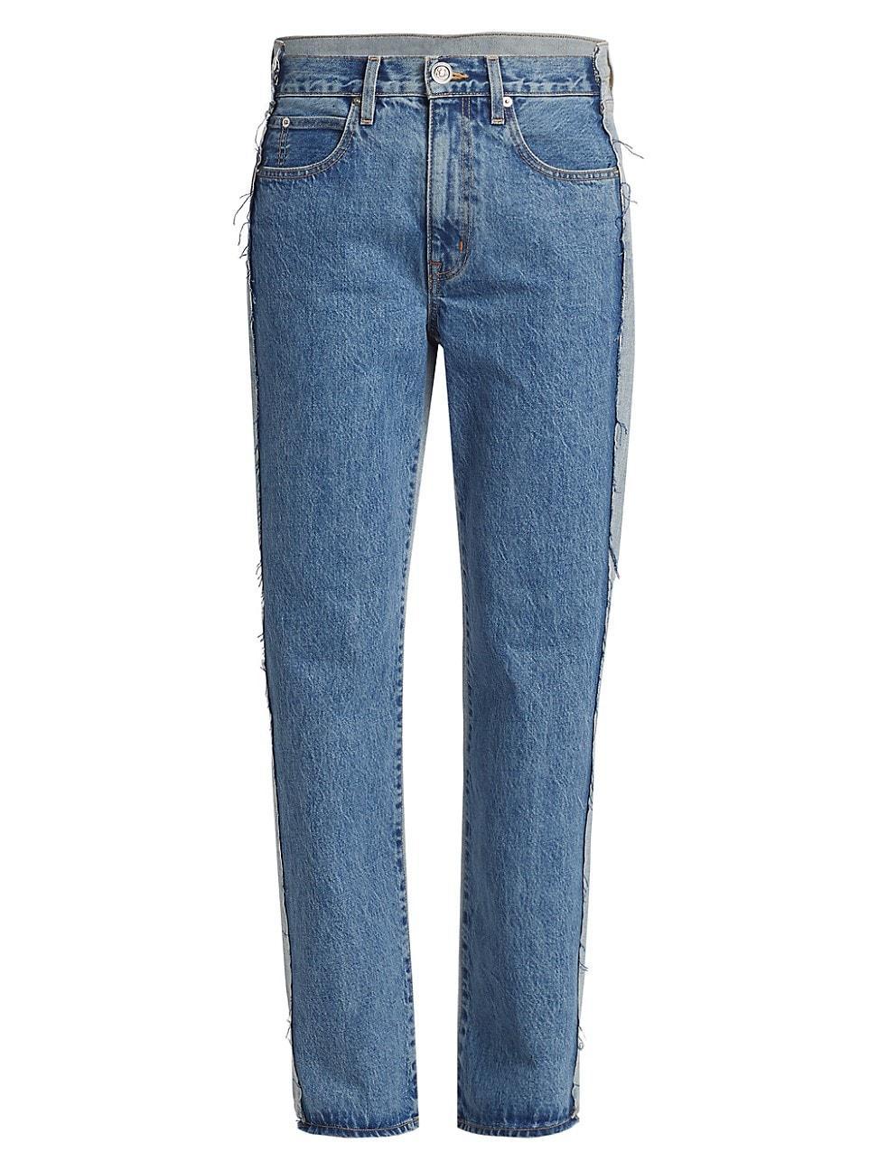 Womens Re-Worked Two-Toned Jeans Product Image