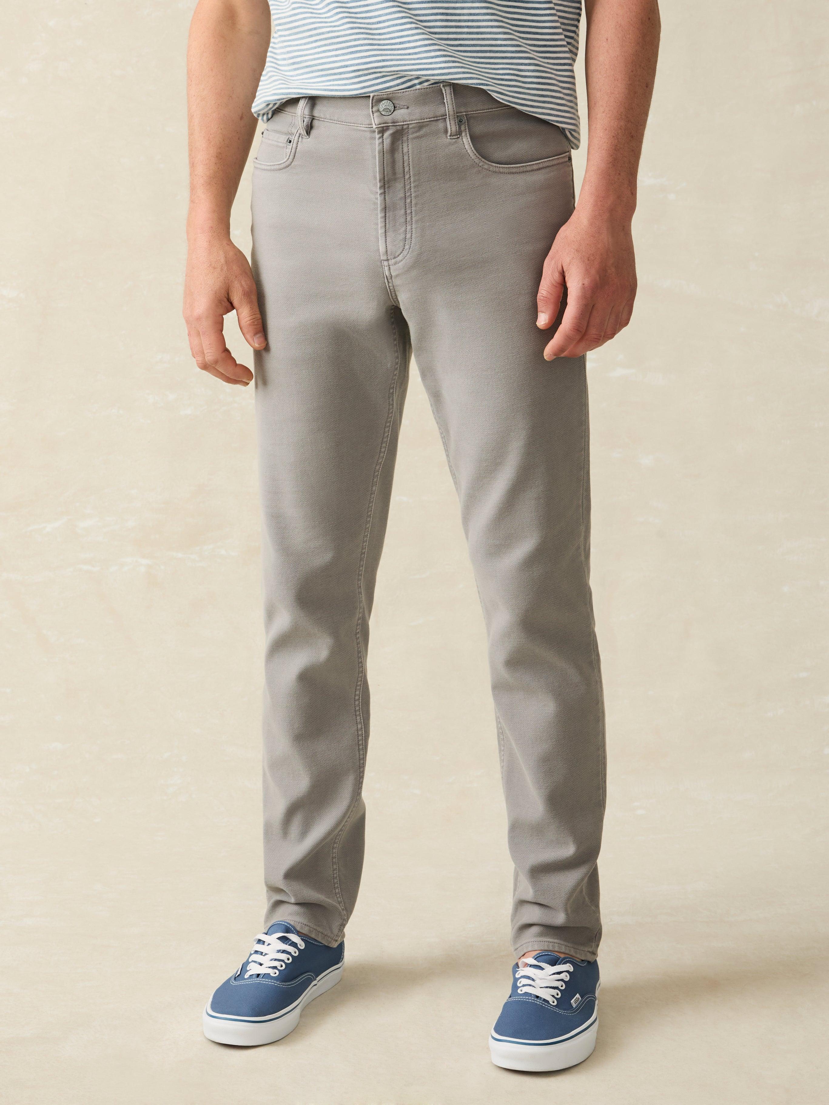 Stretch Terry 5-Pocket Athletic Fit Pant - Iron Male Product Image