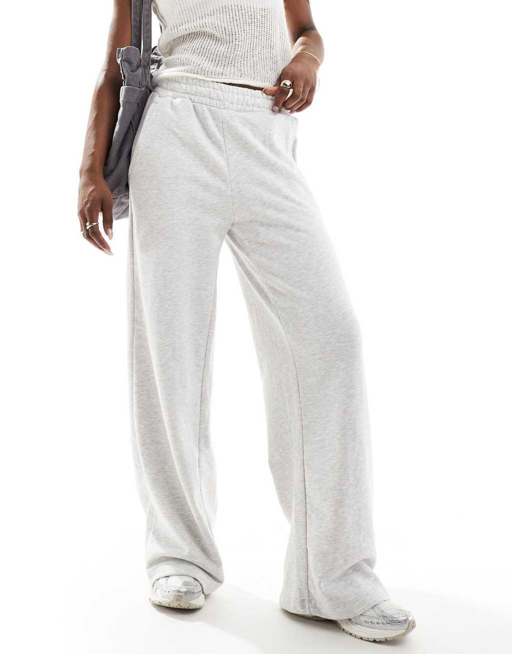 Bershka wide leg sweatpants in heather gray product image