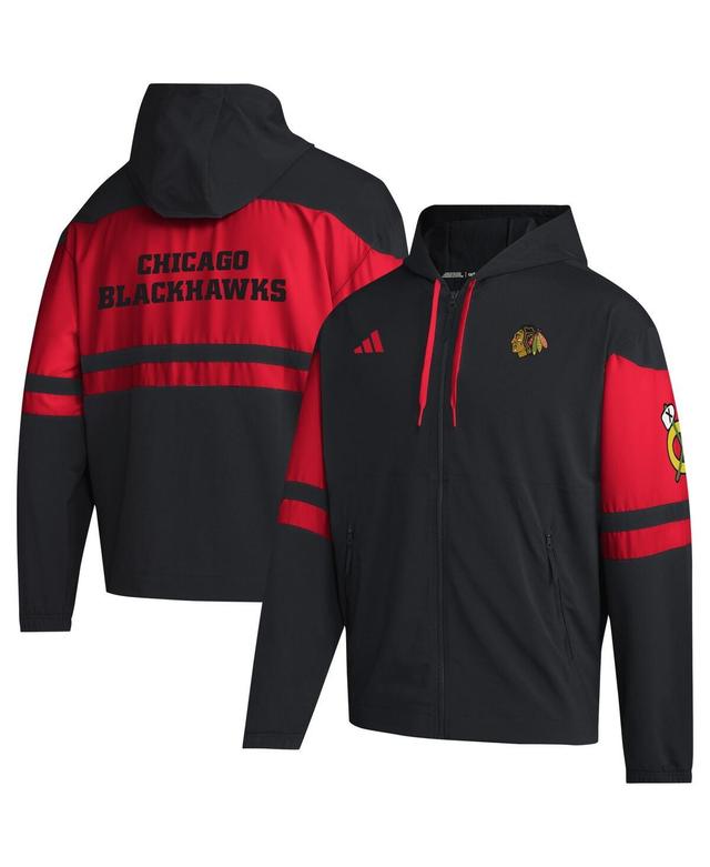 Mens adidas Black Chicago Blackhawks Full-Zip Hoodie Product Image