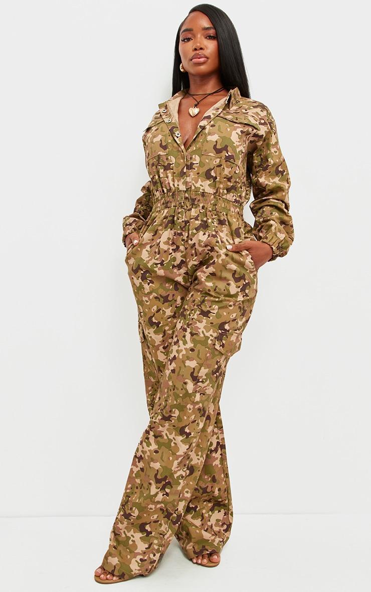 Shape Multi Camo Printed Elasticated Waist Jumpsuit Product Image