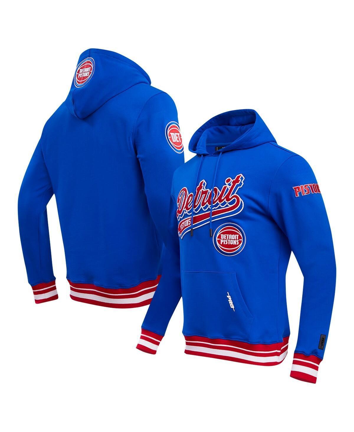 Mens Pro Standard Blue Detroit Pistons Script Tail Pullover Hoodie Product Image