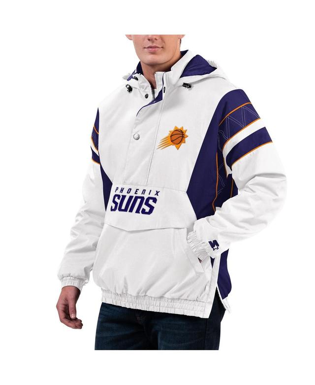 Mens Starter White Phoenix Suns Home Team Hoodie Half-Zip Jacket Product Image