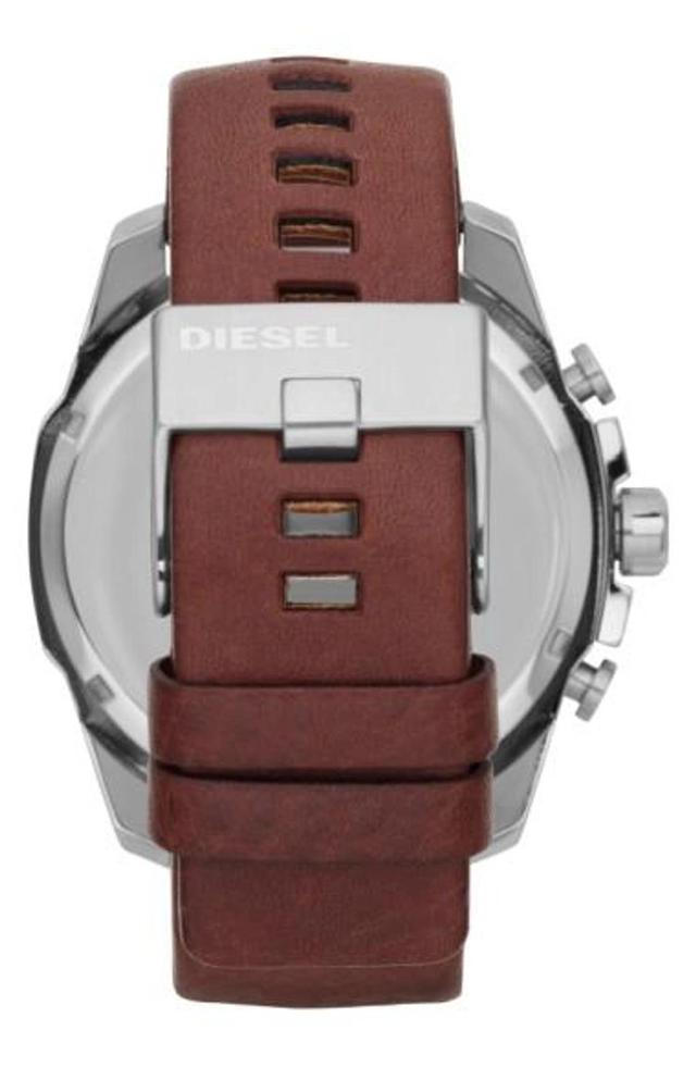 Men's Chronograph Mega Chief Brown Leather Strap Watch 51mm Dz4290 In Marrone Product Image