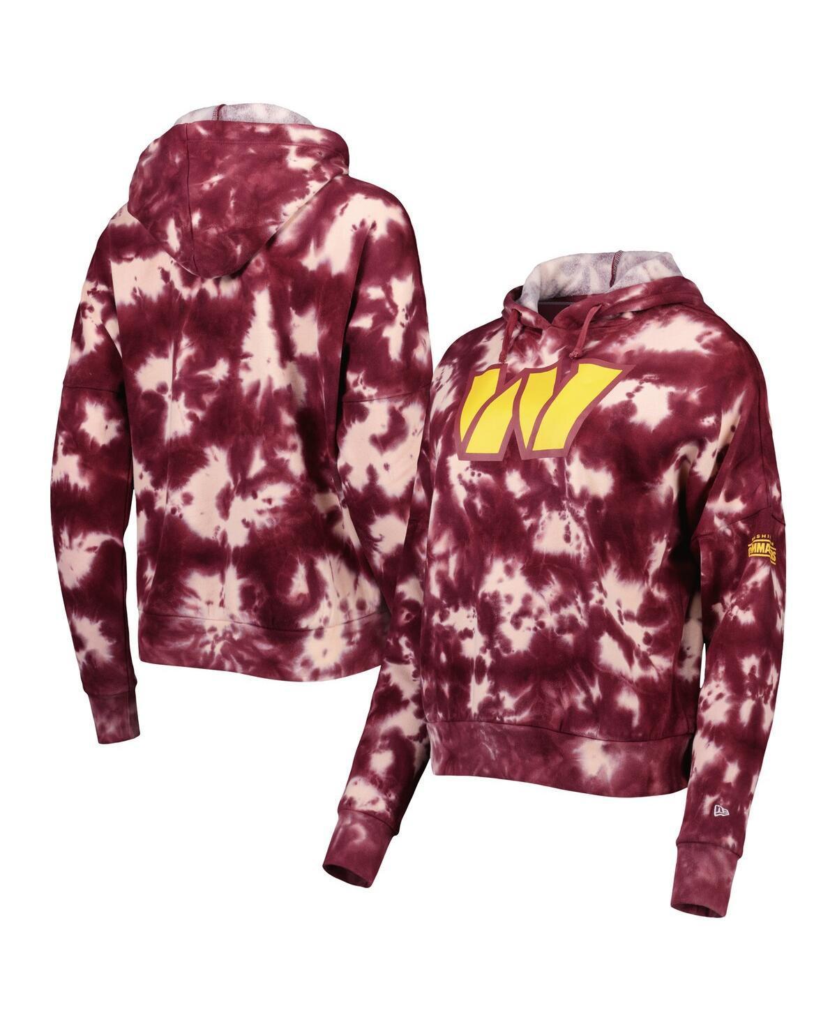 Womens New Era Burgundy Washington Commanders Cloud Dye Fleece Pullover Hoodie product image