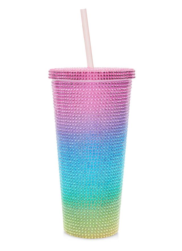 Rainbow Rhinestone Studded Tumbler Female Product Image