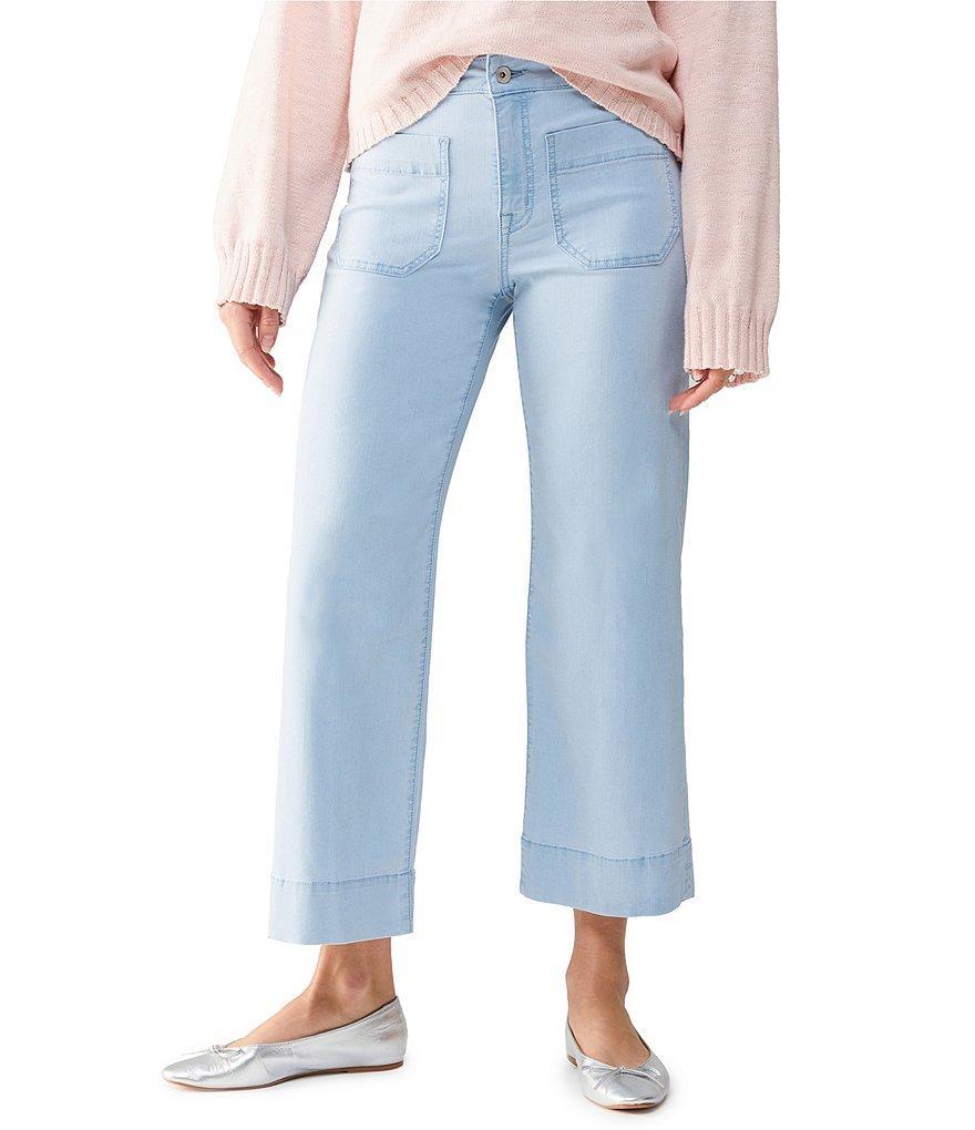 Sanctuary The Marine Denim Mid Rise Wide Leg Cropped Pant Product Image