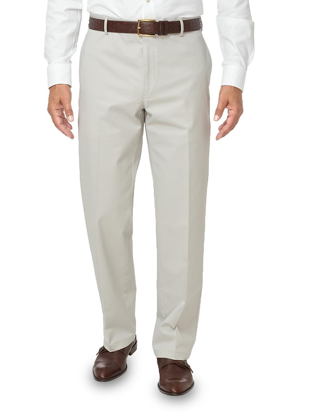 Non-Iron Impeccable Flat Front Pant - Stone Product Image