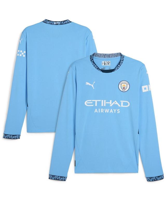 Puma Mens Light Blue Manchester City 2024/25 Home Replica Long Sleeve Jersey - Light Blue Product Image