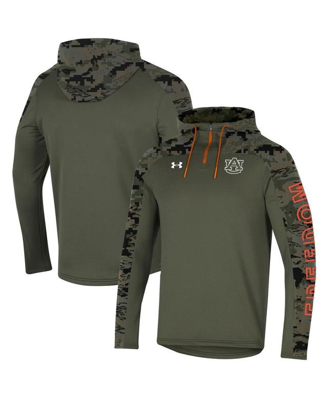 Mens Under Armour Olive Auburn Tigers Freedom Quarter-Zip Pullover Hoodie Product Image