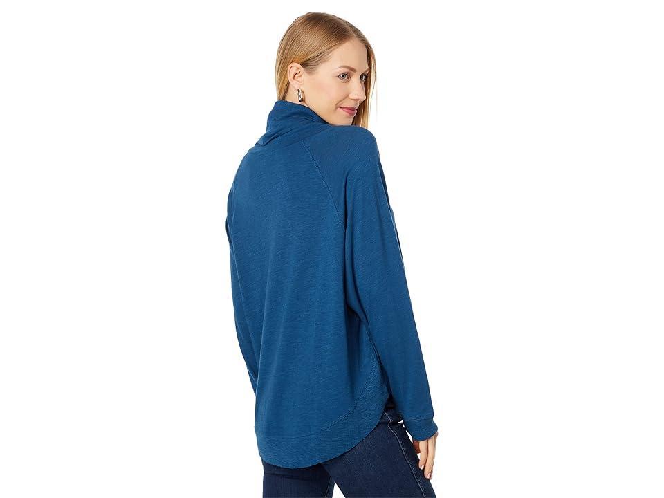 Lilla P Rib Trim Dolman Turtleneck (Pond) Women's Clothing Product Image