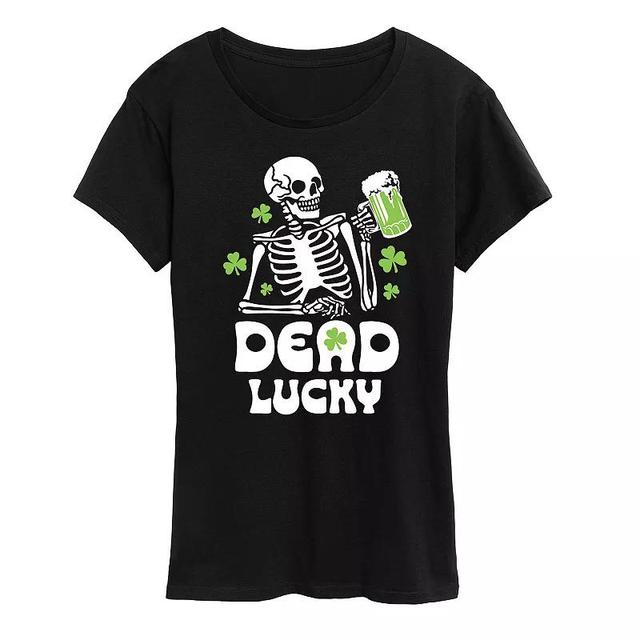 Womens Irish Skeleton Dead Lucky Graphic Tee Product Image