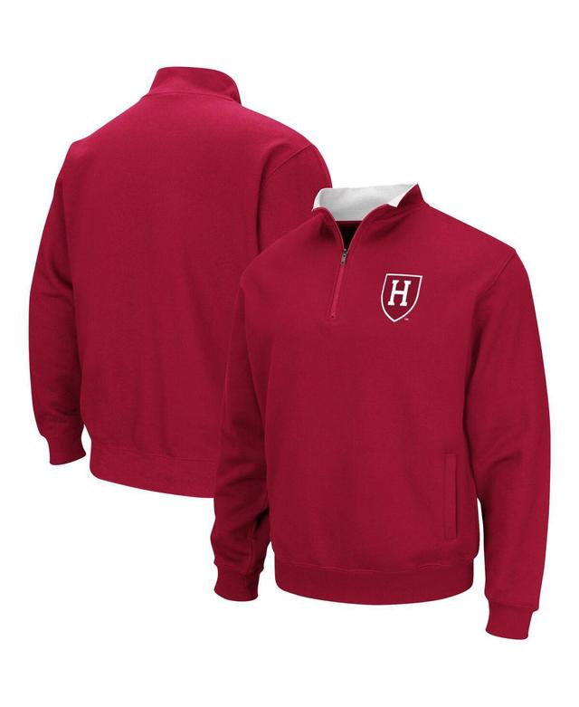 Mens Colosseum Crimson Harvard Crimson Tortugas Team Logo Quarter-Zip Jacket Product Image