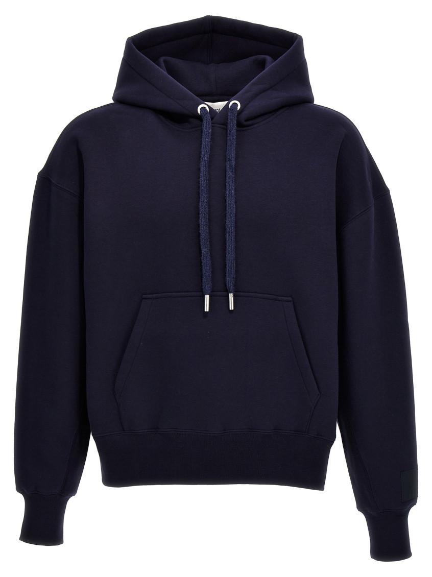 Cotton Hoodie Sweatshirt Blue In Navy Blue Product Image