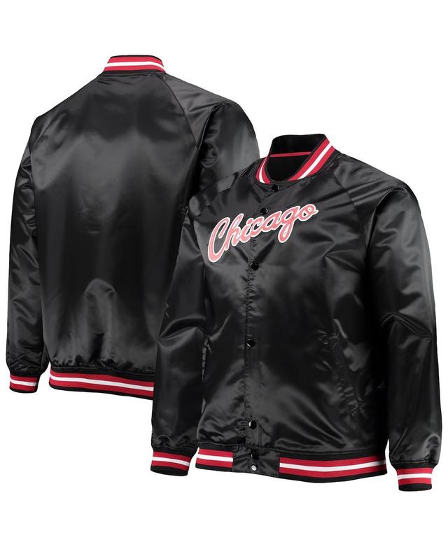 Mens Mitchell & Ness Chicago Bulls Big & Tall Hardwood Classics Raglan Satin Full-Snap Jacket Product Image