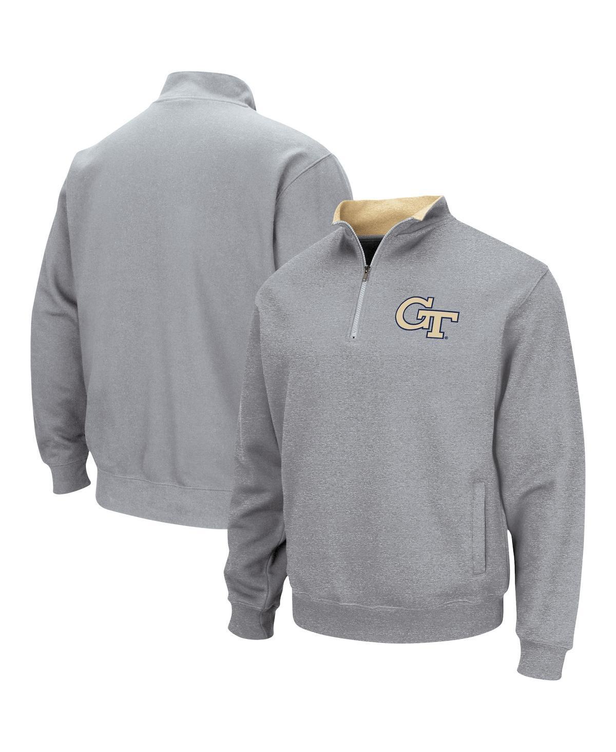 Mens Colosseum Heathered Gray GA Tech Yellow Jackets Tortugas Team Logo Quarter-Zip Jacket Product Image