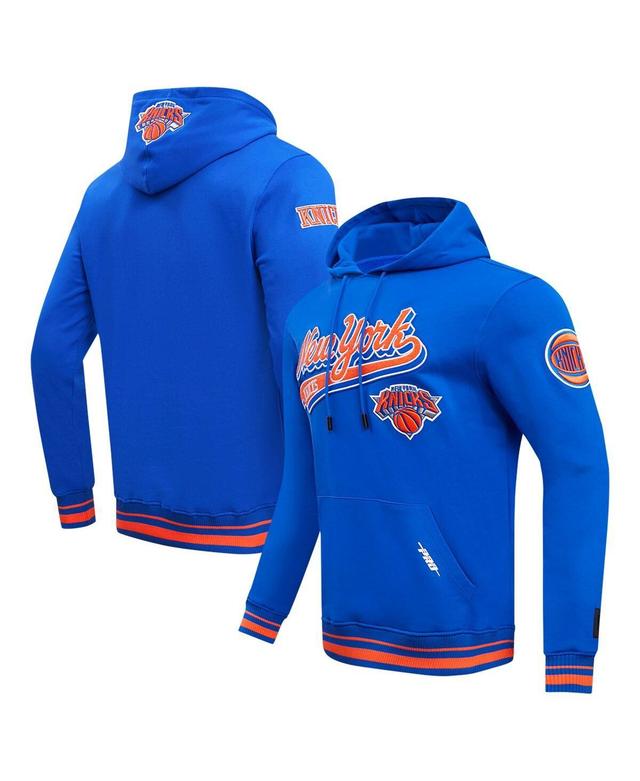 Mens Pro Standard Blue New York Knicks Script Tail Pullover Hoodie Product Image