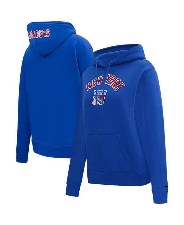 Womens Pro Standard Blue New York Rangers Classic Chenille Pullover Hoodie Product Image