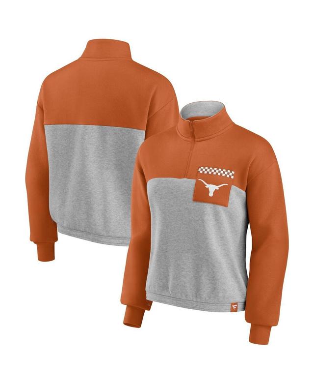 Womens Fanatics Texas Orange Texas Longhorns Sideline to Sideline Colorblock Quarter-Zip Jacket - Texas Orange Product Image