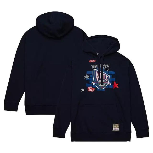 Mens Mitchell & Ness x Tats Cru Navy New Jersey Nets Hardwood Classics Brick Pullover Hoodie Product Image