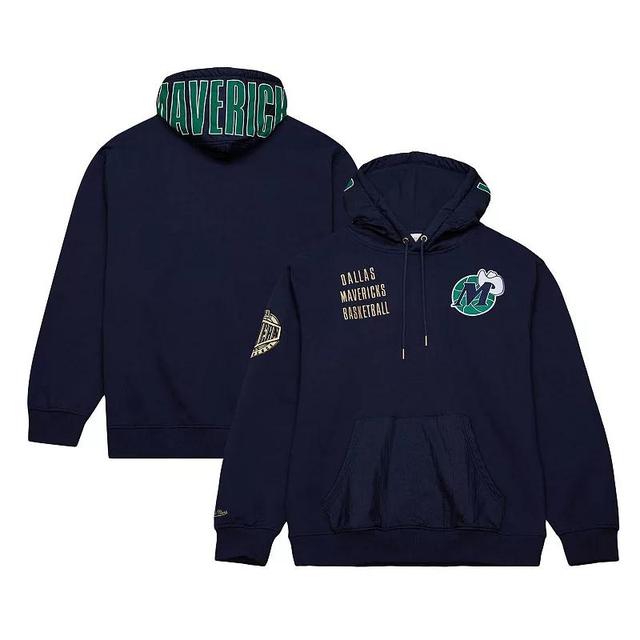 Mens Mitchell & Ness Dallas Mavericks Team OG 2.0 Vintage Logo Fleece Pullover Hoodie Blue Product Image