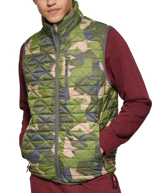 Bass Outdoor Mens Delta Diamond Quilted Packable Puffer Vest - Military Olive Product Image