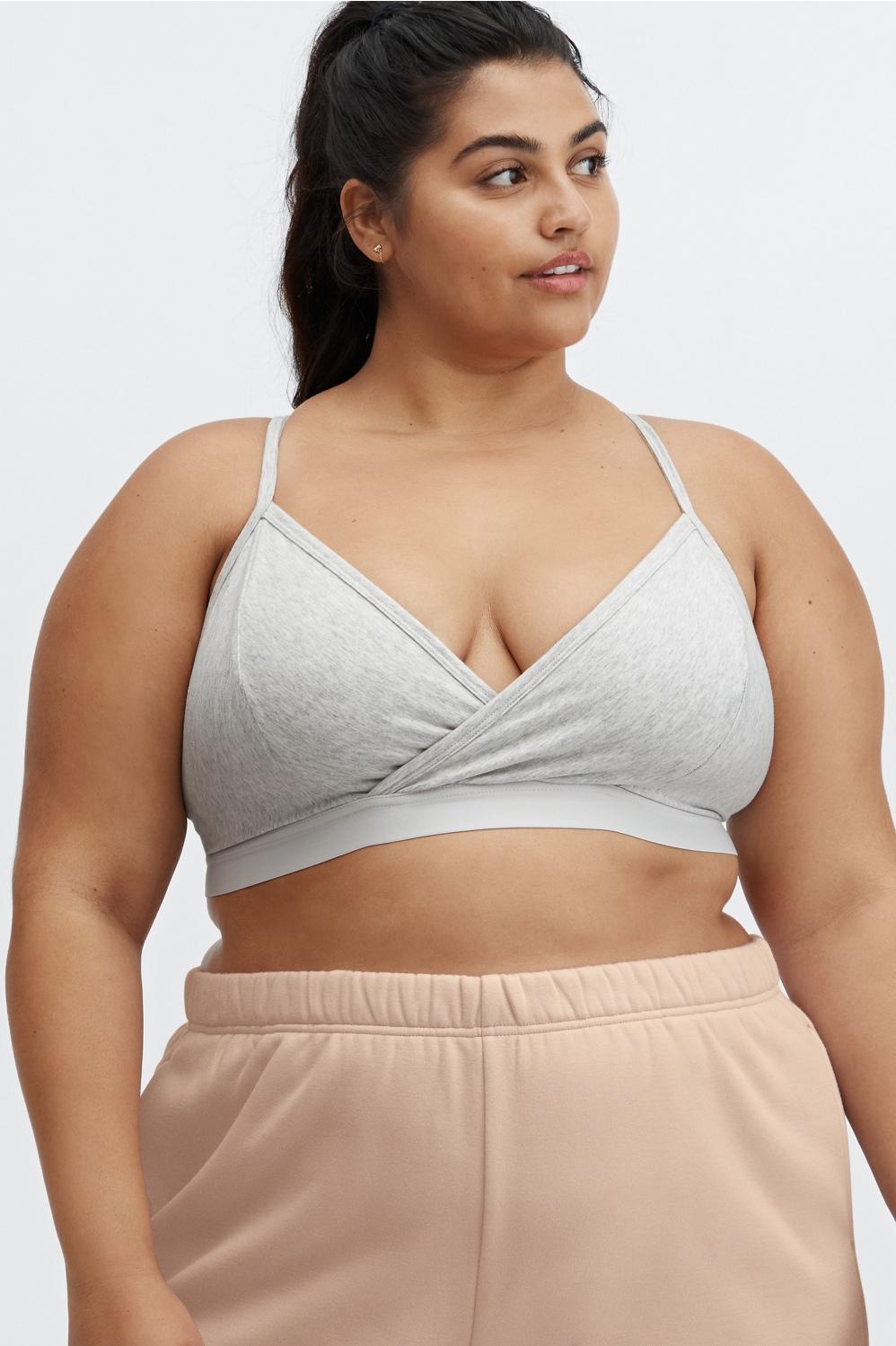 Fabletics Live-In Racerback Bralette Womens Light Grey Heather plus Size 4X Product Image