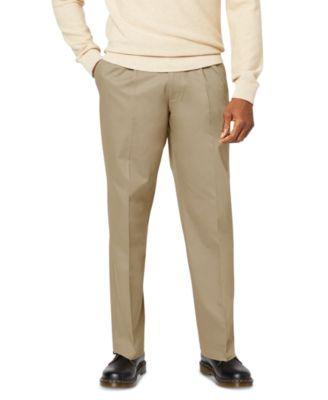 Dockers Mens Signature Relaxed Fit Pleated Iron Free Pants with Stain Defender Product Image