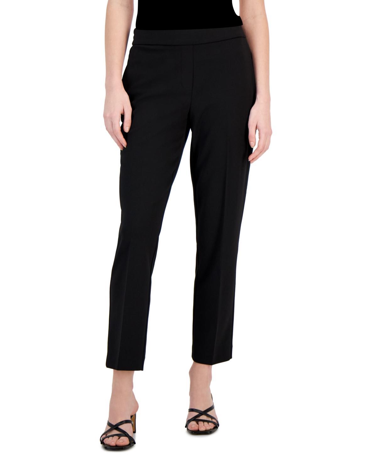 T Tahari Womens Pull-On Slim Crepe Ankle Pants Product Image