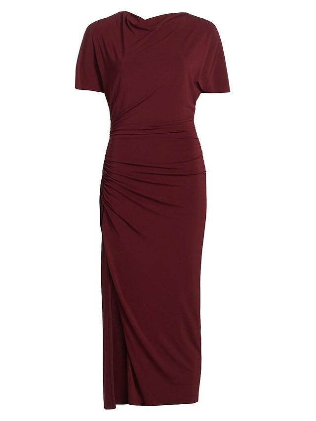 Womens Shirred Jersey Midi-Dress Product Image