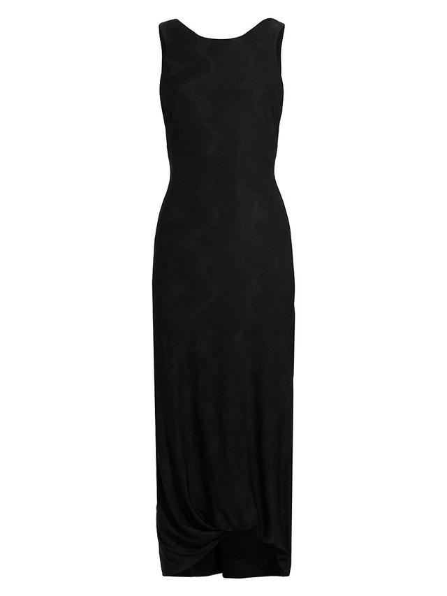 Womens Asymmetric Jacquard Midi-Dress Product Image