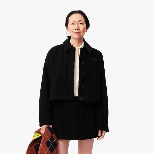 Cropped Oversized Pure Wool Jacket Product Image