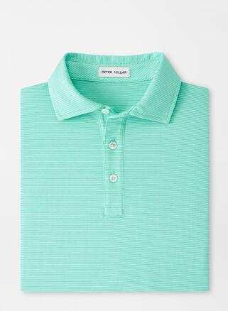 Peter Millar Mens Pilot Mill Haynes Stripe Short-Sleeve Polo | Color: Aloe | Size: L Product Image