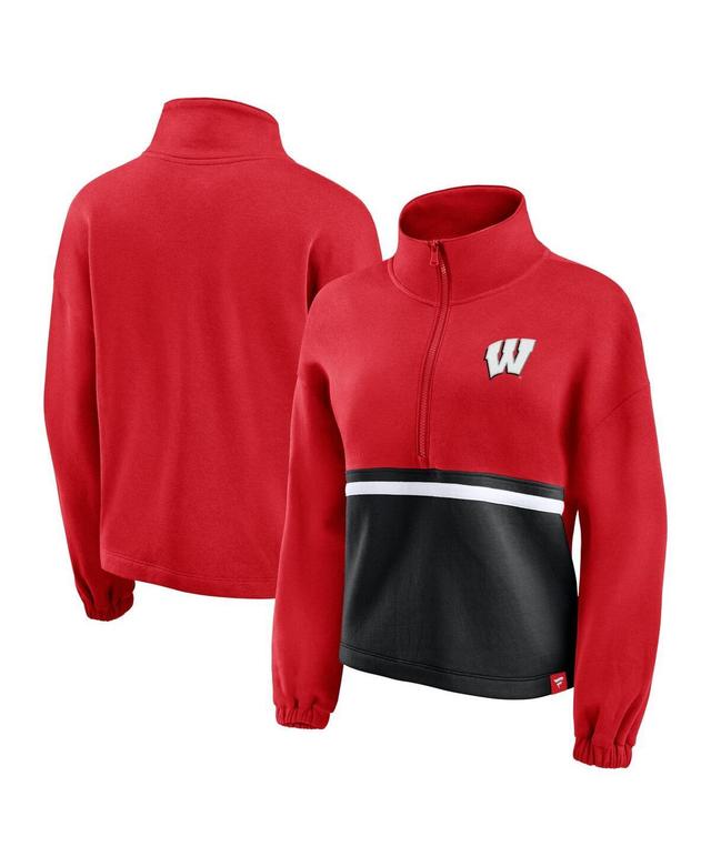 Womens Fanatics Branded Wisconsin Badgers Fleece Half-Zip Jacket Product Image