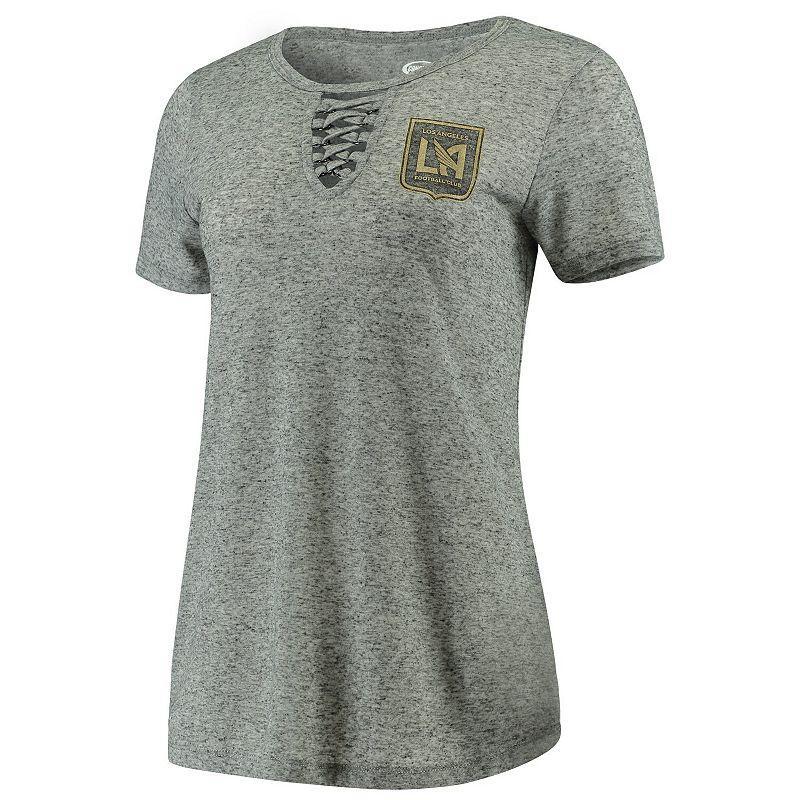 Womens Concepts Sport Gray LAFC Podium Lace Up T-Shirt Product Image