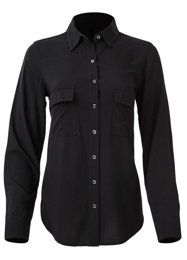 Button-Up Blouse - Black Product Image