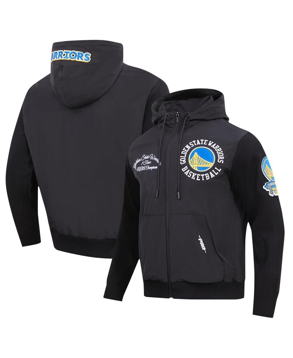 Mens Pro Standard Black Golden State Warriors Hybrid Full-Zip Hoodie Product Image