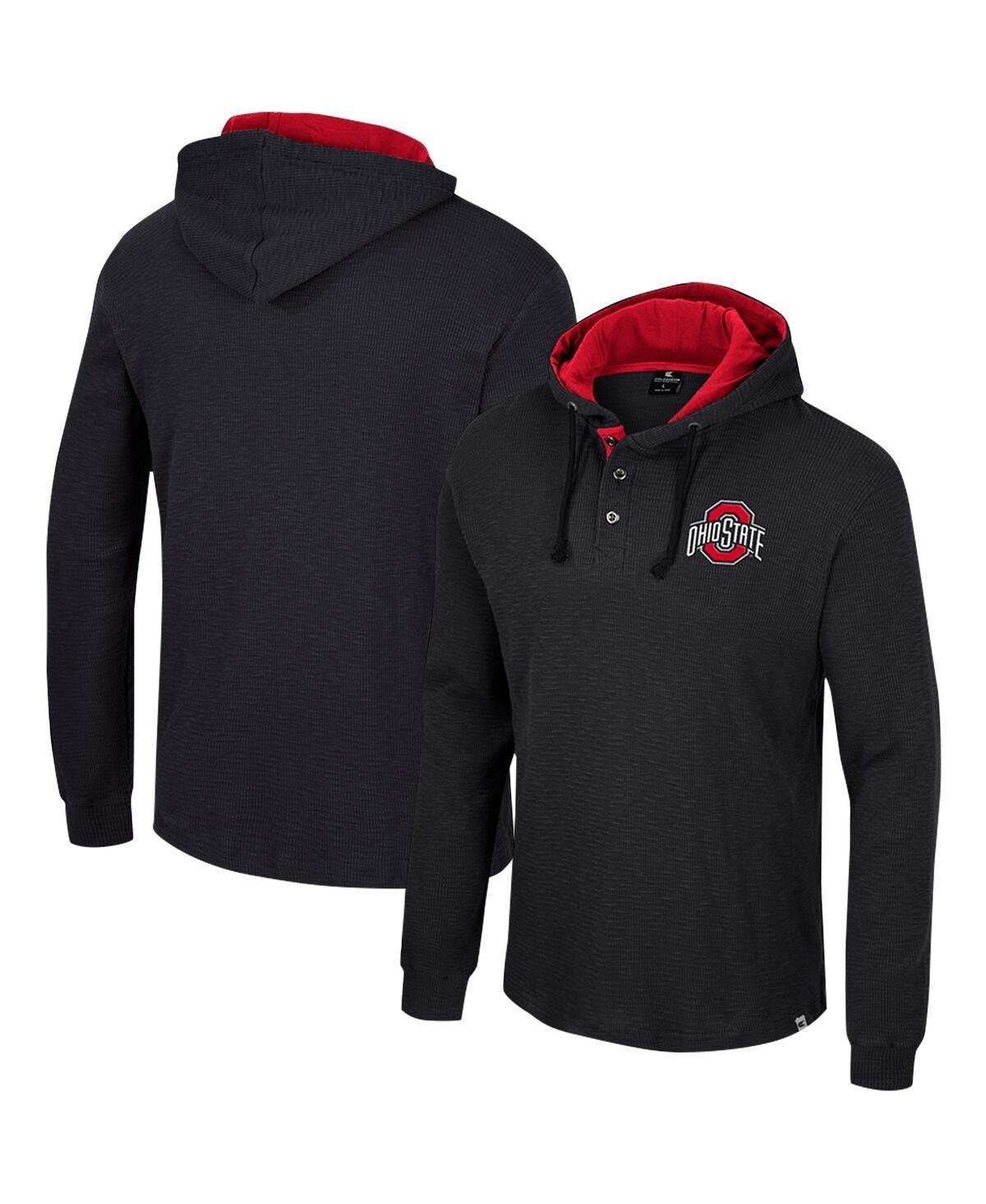 Mens Colosseum Black Ohio State Buckeyes Affirmative Thermal Hoodie Long Sleeve T-shirt Product Image