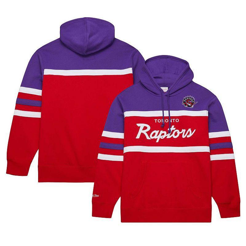 Mens Mitchell & Ness Red/Purple Toronto Raptors Head Coach Pullover Hoodie Product Image