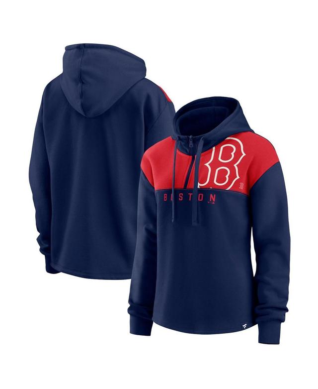 Womens Fanatics Branded Royal Chicago Cubs Iconic Overslide Color-Block Quarter-Zip Hoodie Product Image