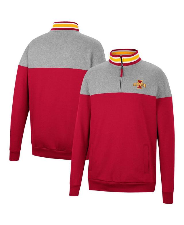 Mens Colosseum Heathered Gray Oklahoma Sooners Be the Ball Quarter-Zip Top - Heathered Gray Product Image