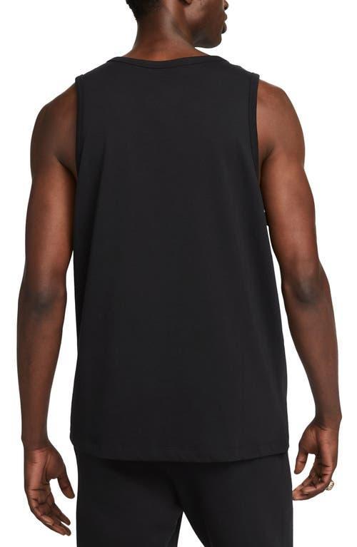 NIKE Premium Essentials Logo-embroidered Cotton-jersey Tank Top In Black Product Image