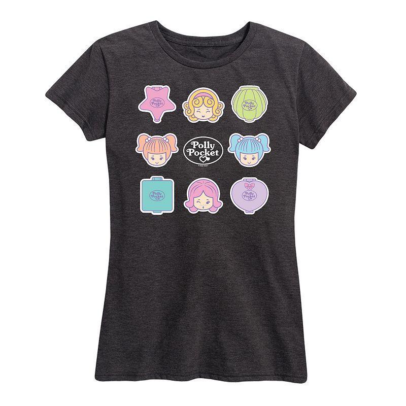 Womens Polly Pocket Grid Graphic Tee Heather Grey Product Image