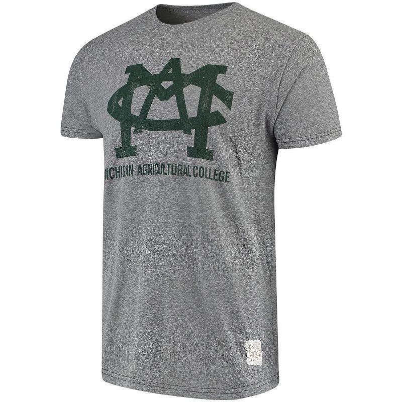 Mens Original Retro Brand Heathered Gray Michigan State Spartans Michigan Agricultural College Tri-Blend Vintage T-Shirt Product Image