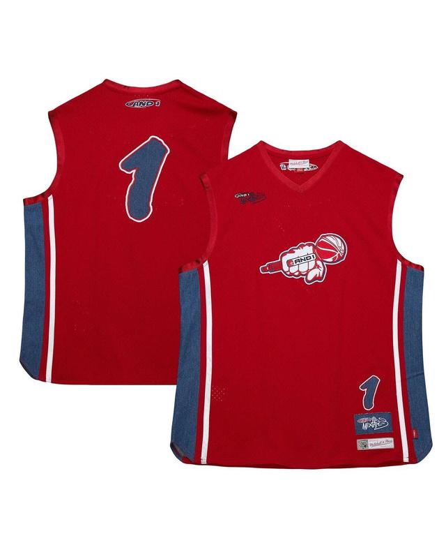 Mens Mitchell & Ness Red And 1 Mixtape Jersey - Red Product Image