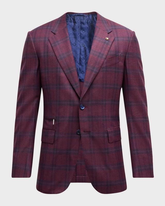 Men's Plaid Wool and Cashmere Blazer Product Image